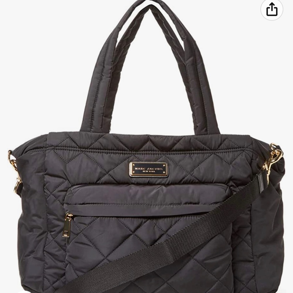 Marc Jacobs Quilted Diaper Bag/ Tote Bag (Black)